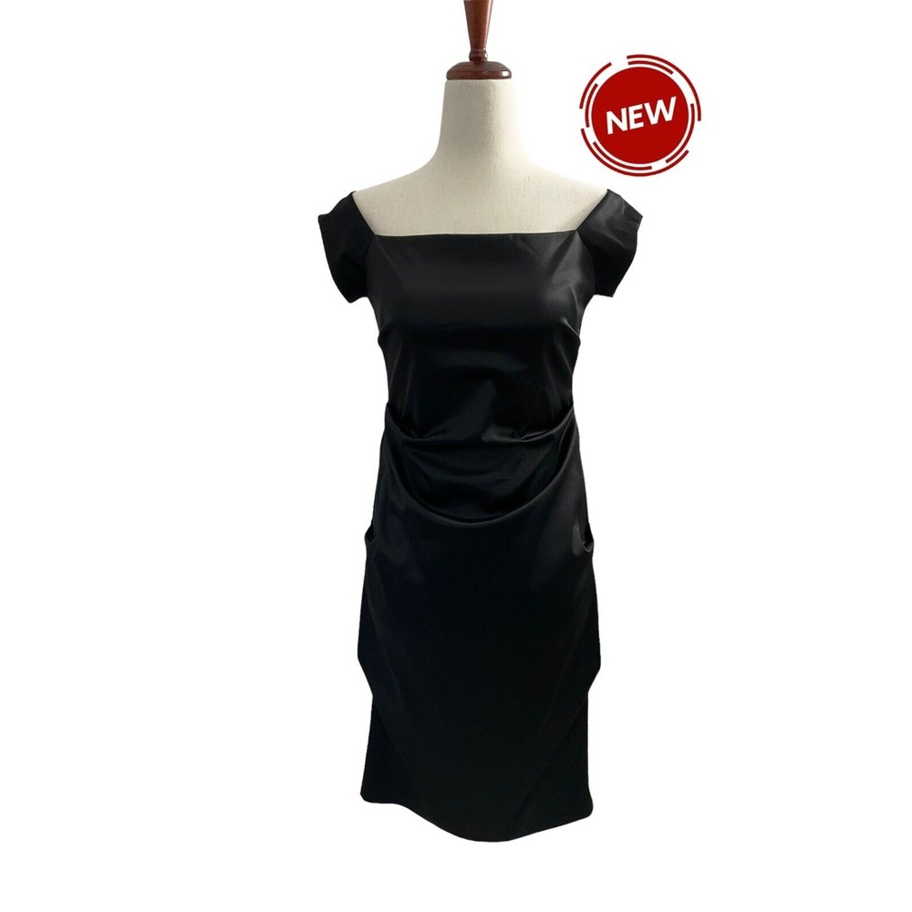 NW Collections Dress Size XS Black Ruched #1